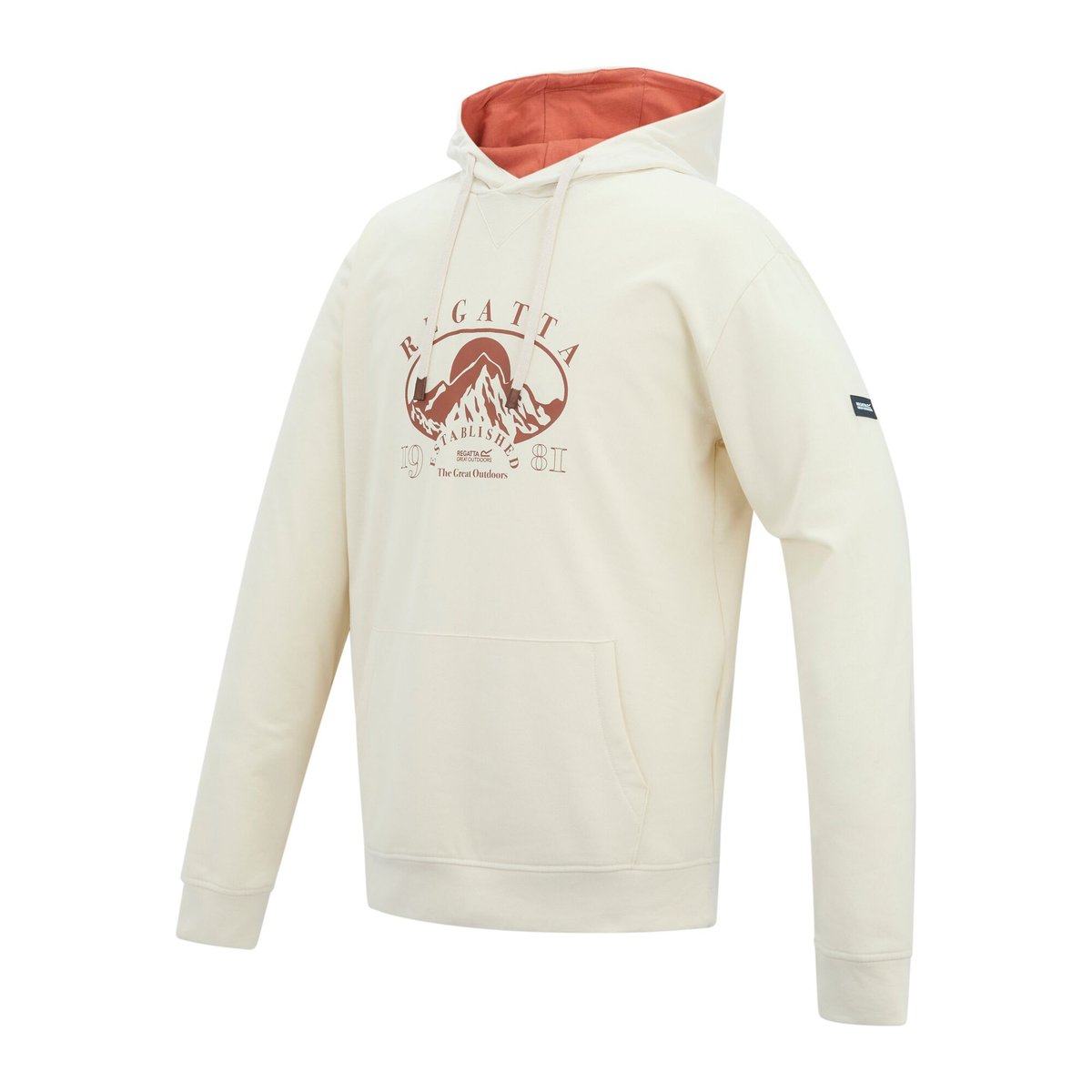 Sweat à capuche motif/style montagne CLINE blanc / brique, REGATTA