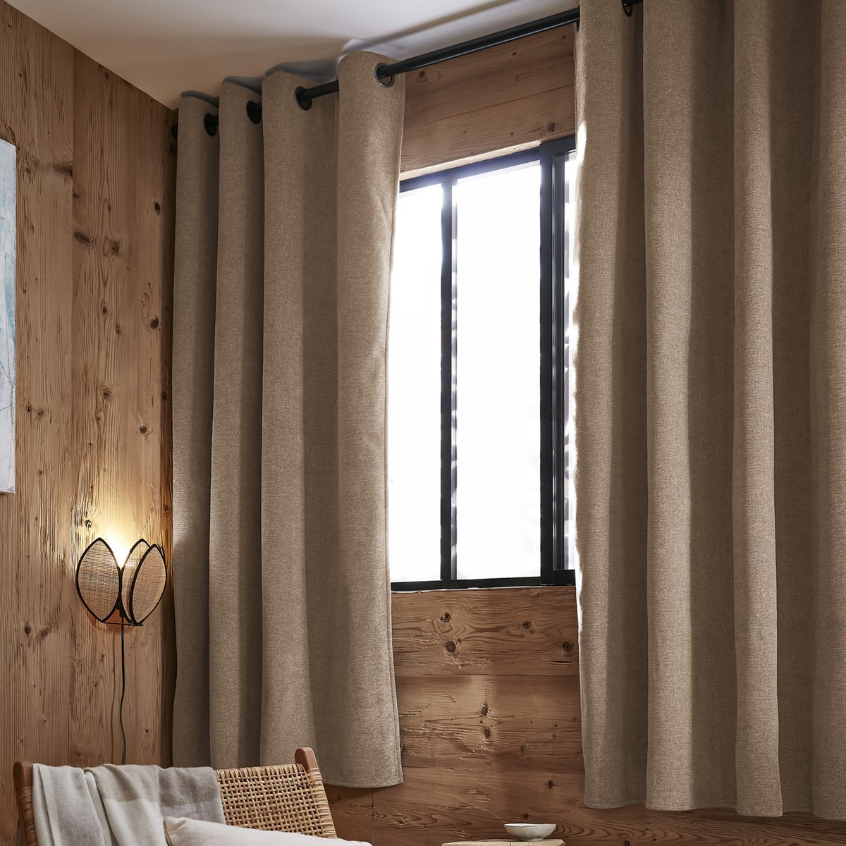Rideau occultant polaire 140x240 cm Polyester Minuit lin, EDEN
