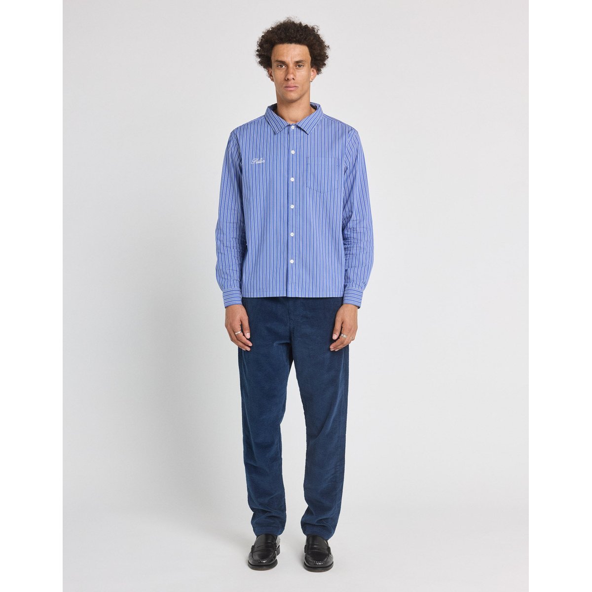 PANTALON LOOSE VELOURS NAVY marine, PULLIN