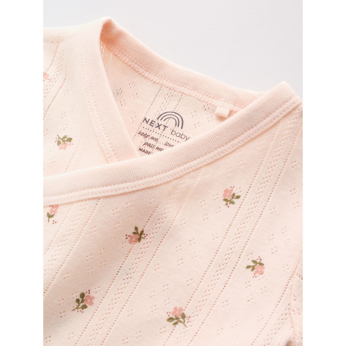 Body cache-cœur bébé, lot de 5 marron à imprimé petites fleurs, NEXT