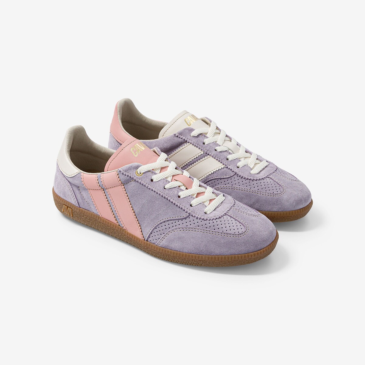 Baskets en cuir lilas, CAVAL