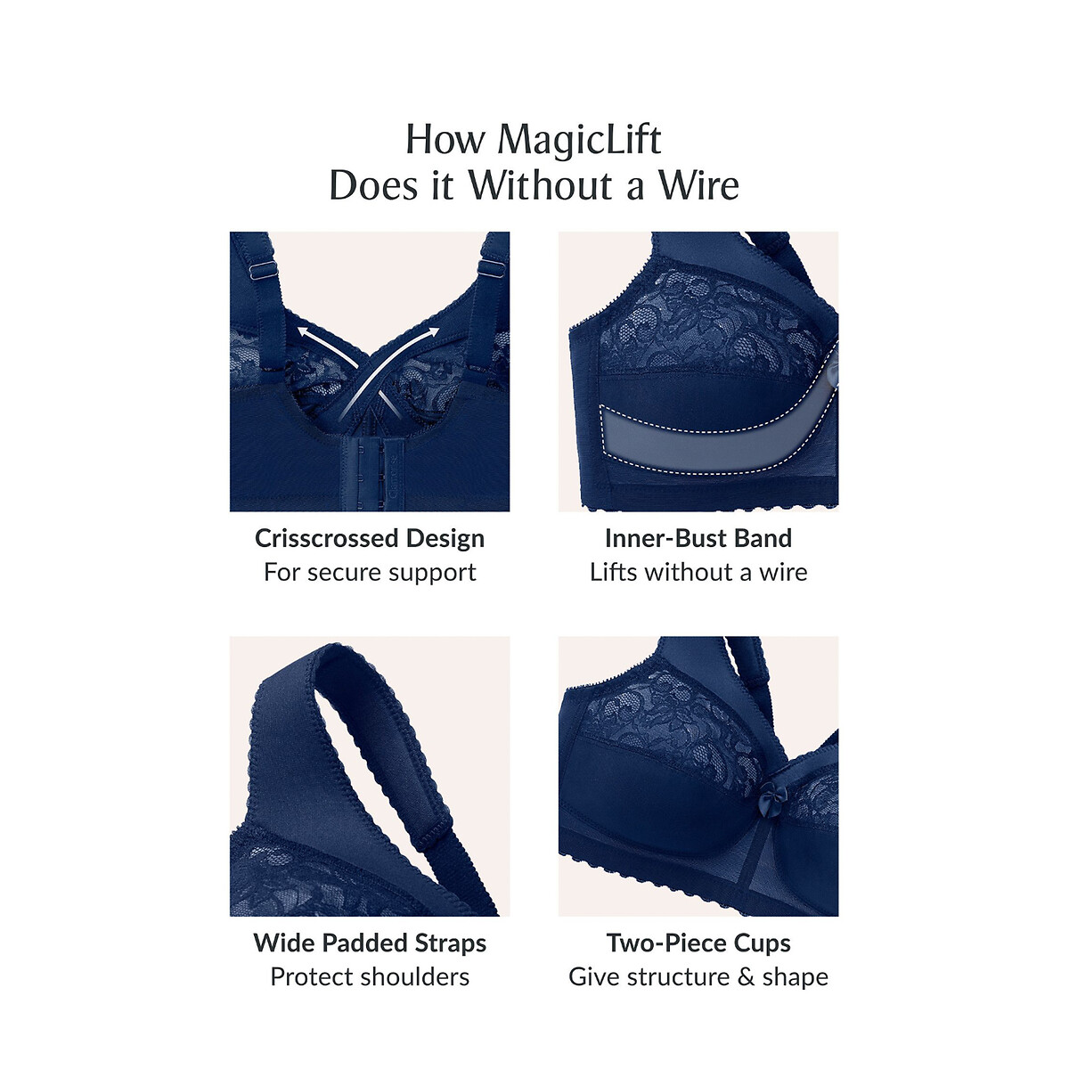 Reggiseno contenitivo MAGIC LIFT ORIGINAL bianco, GLAMORISE