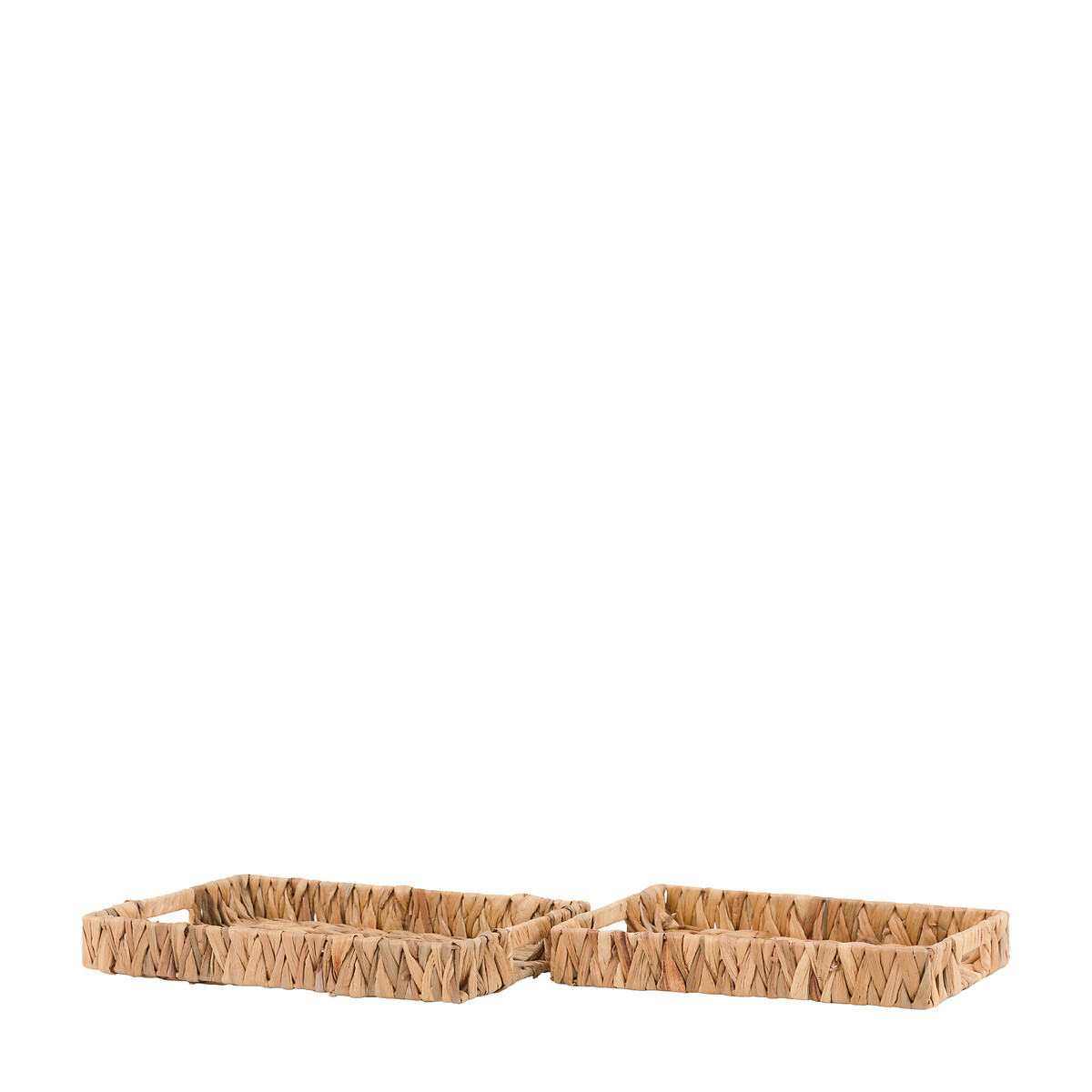 Set of 2 Alma Woven Rectangular Trays in Natural brown , ÉDITÉ