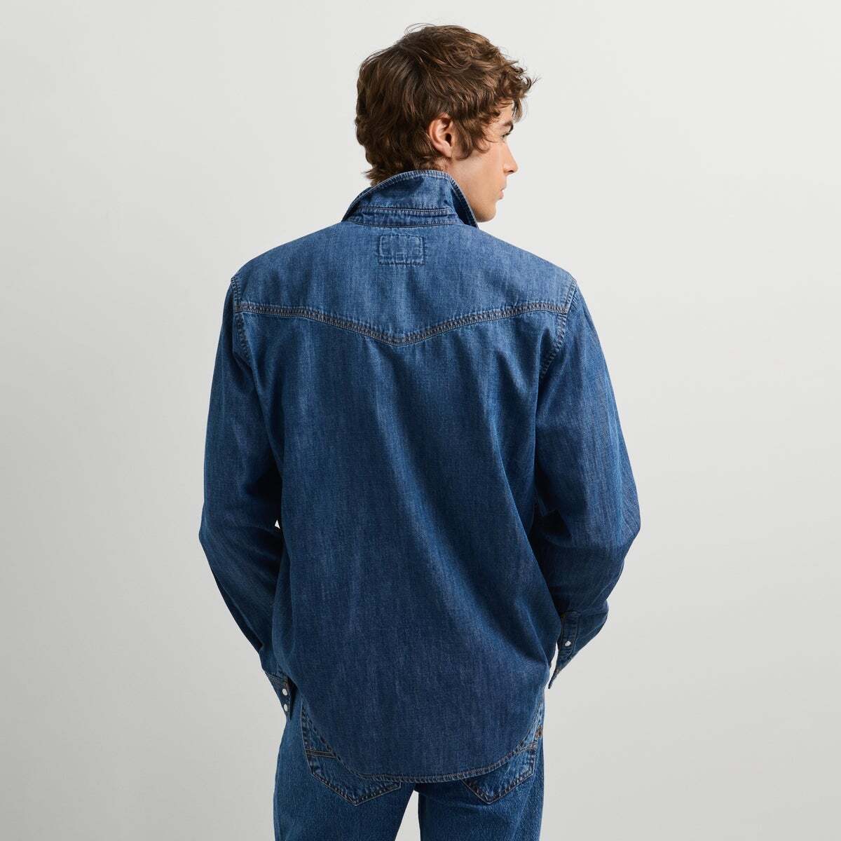 Chemise Coupe Regular En Denim 6.25 oz bleu shirting denim, PEPE JEANS