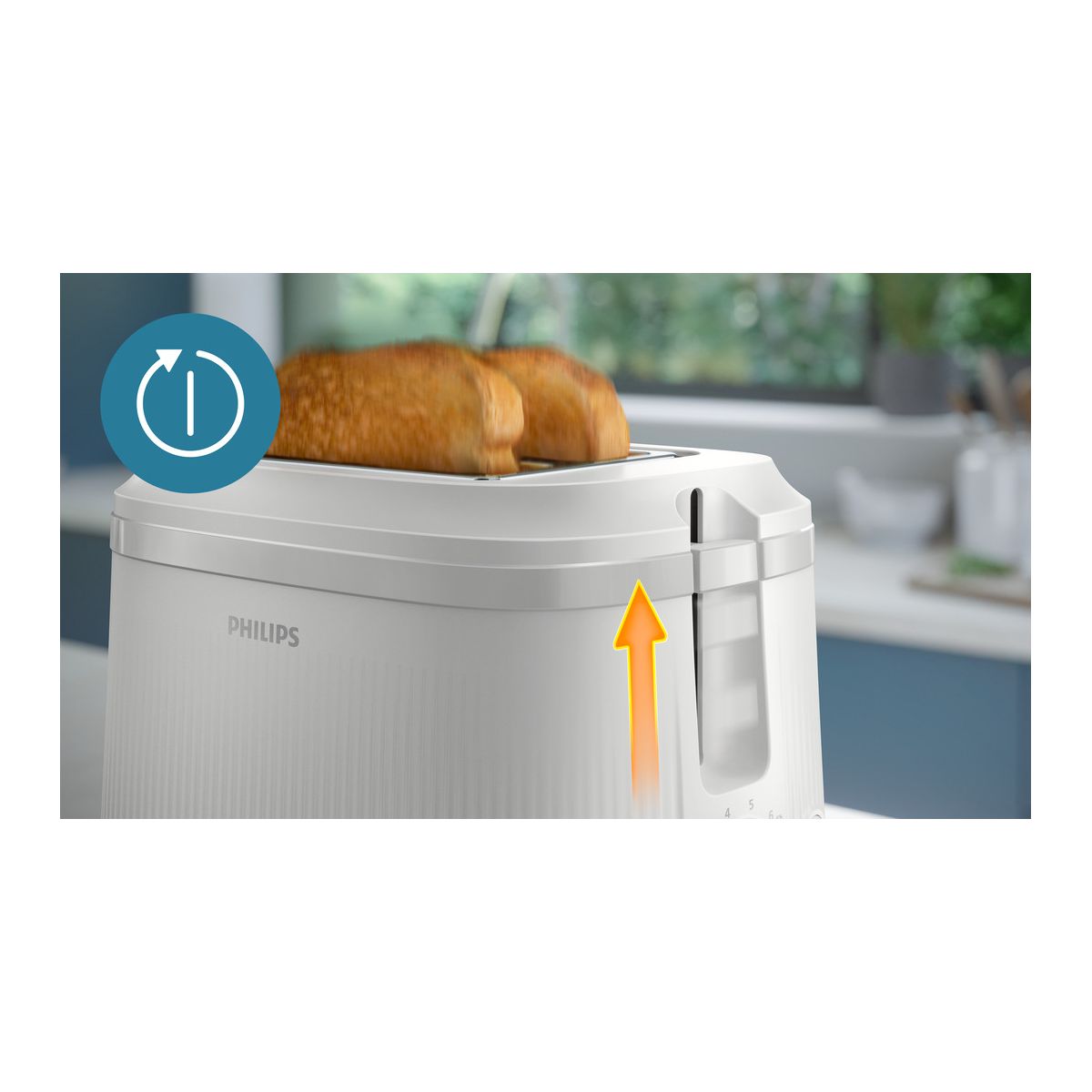 Grille-pain HD2511/00 Toaster blanc Série 3000, 2 fentes, 900W couleur unique, PHILIPS