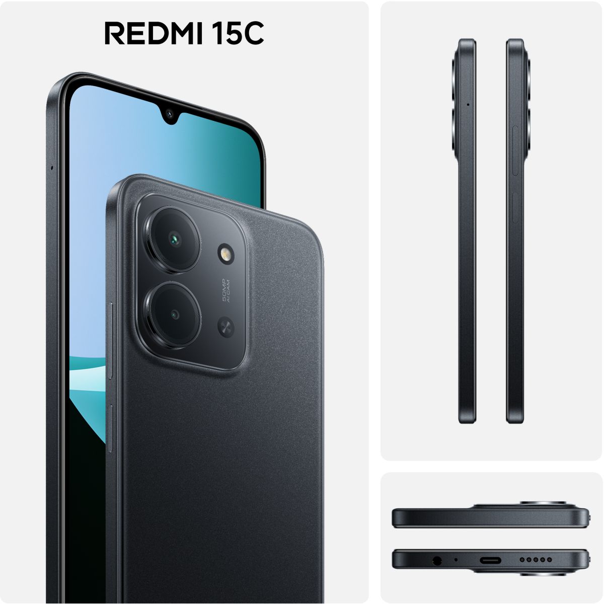 Smartphone Redmi 15C Noir 256Go 4G couleur unique, XIAOMI