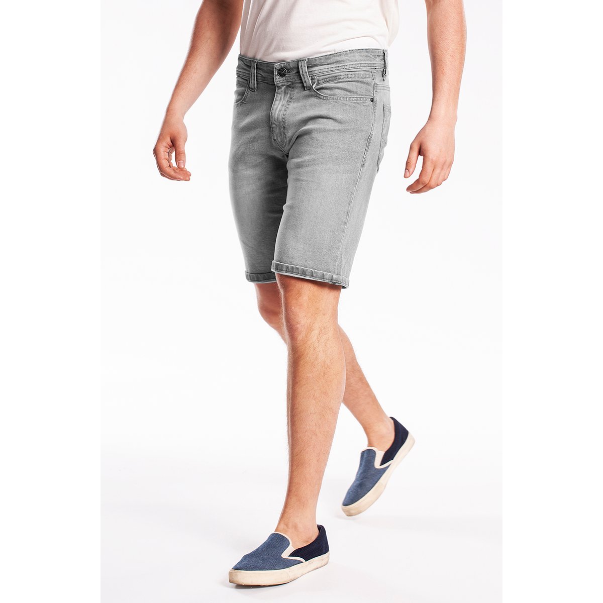 Bermuda denim stretch Fibreflex® CORGI gris, RICA LEWIS