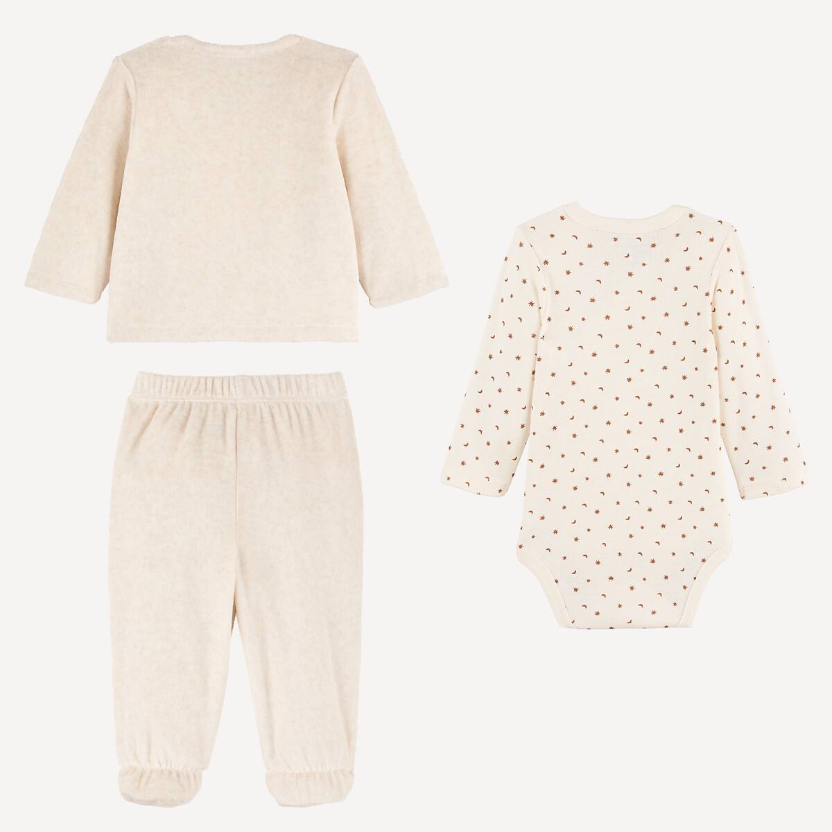 3-Piece Matching Newborn Outfit grey + green, LA REDOUTE COLLECTIONS