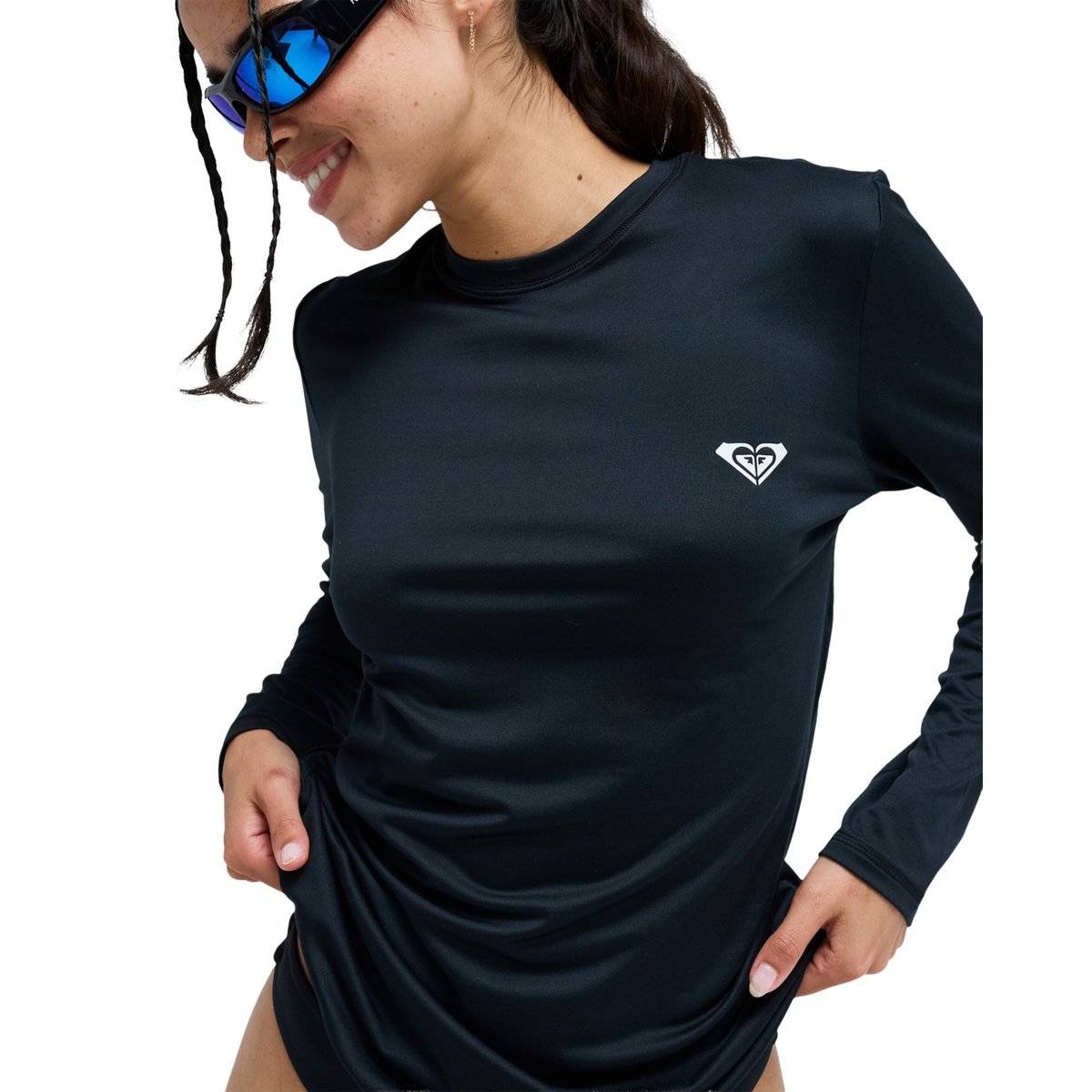 Lycra manches longues HAPPY WAVES. noir anthracite, ROXY