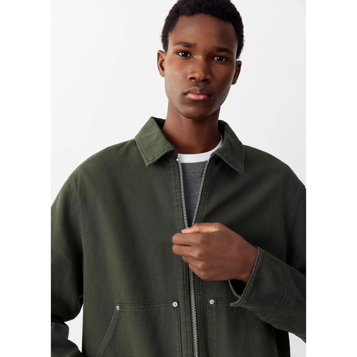 Veste jean poches kaki, MANGO TEEN