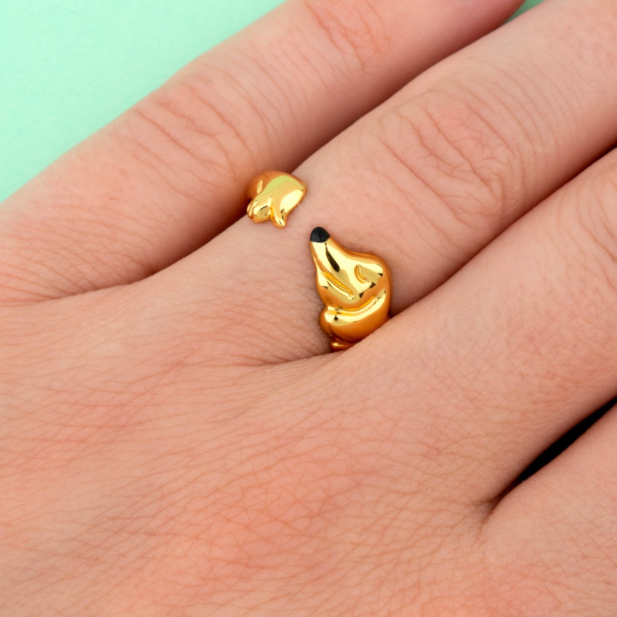 Bague TECKEL doré, COUCOU SUZETTE