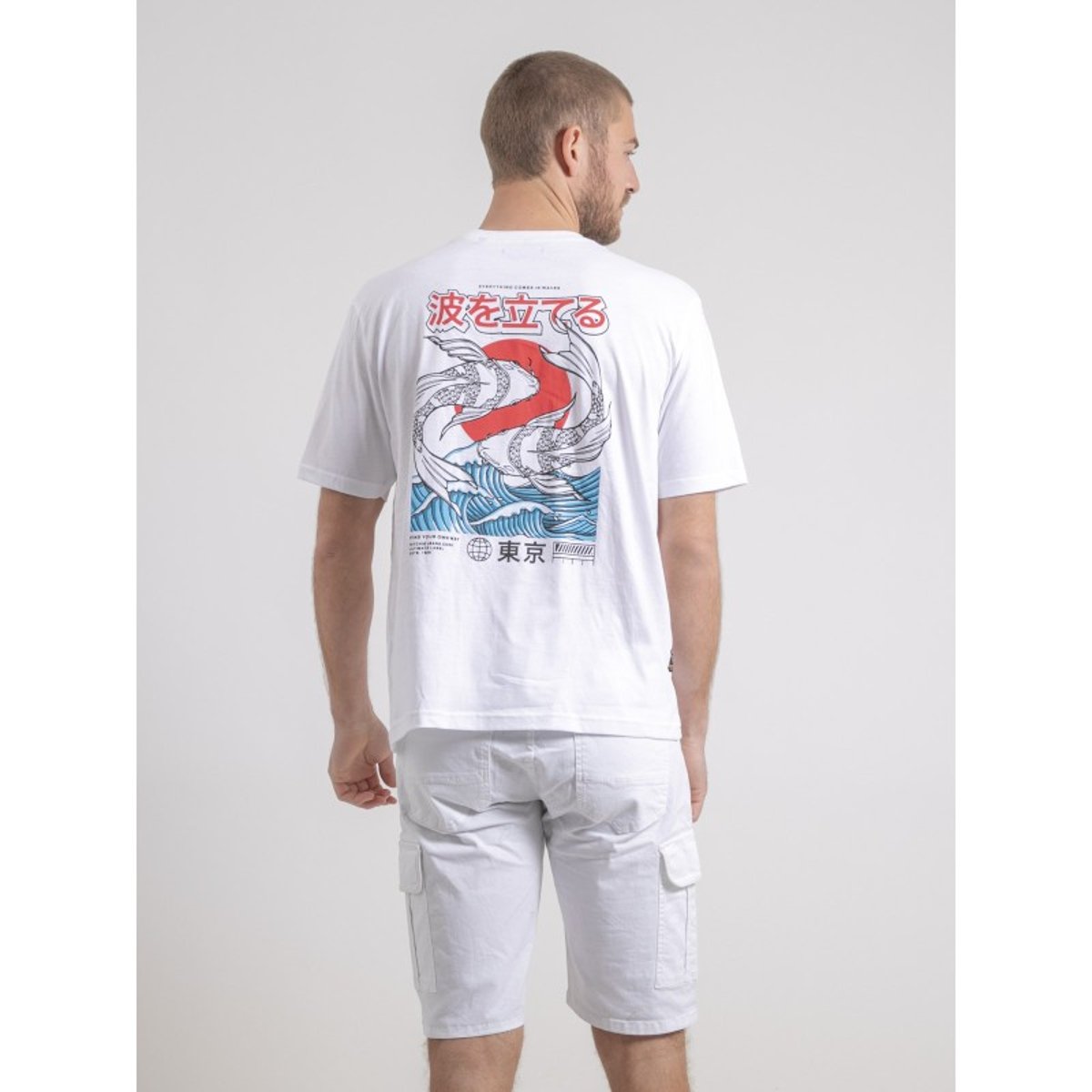 T-shirt Col Rond Oversize Pur Coton Nigorille blanc, RITCHIE