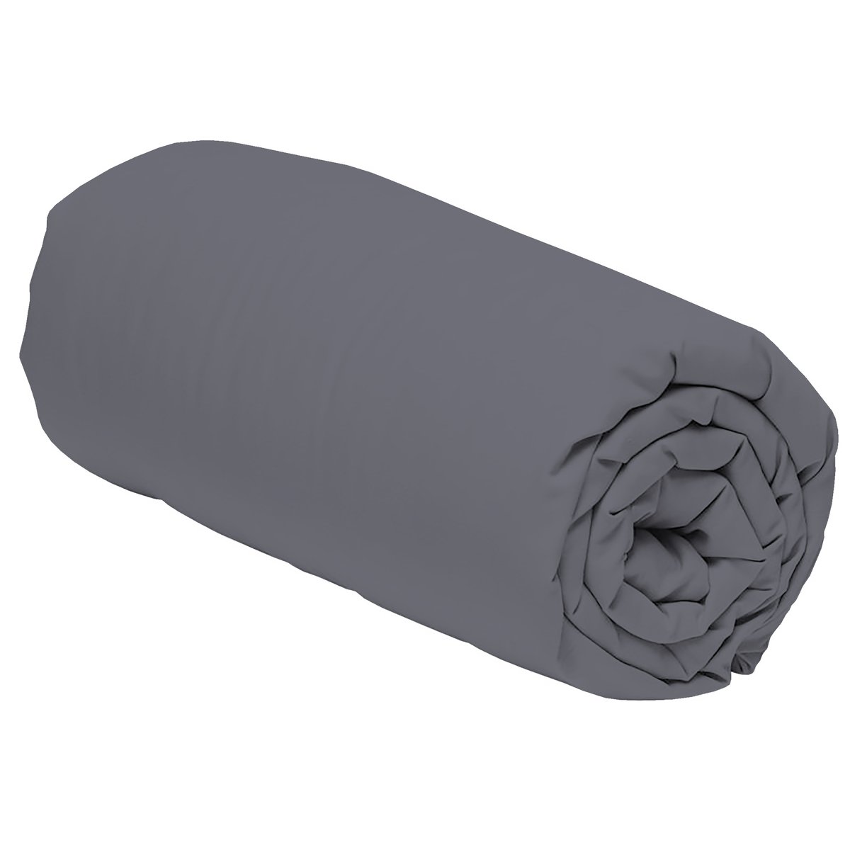 Drap housse SATIN gris, TERRE DE NUIT