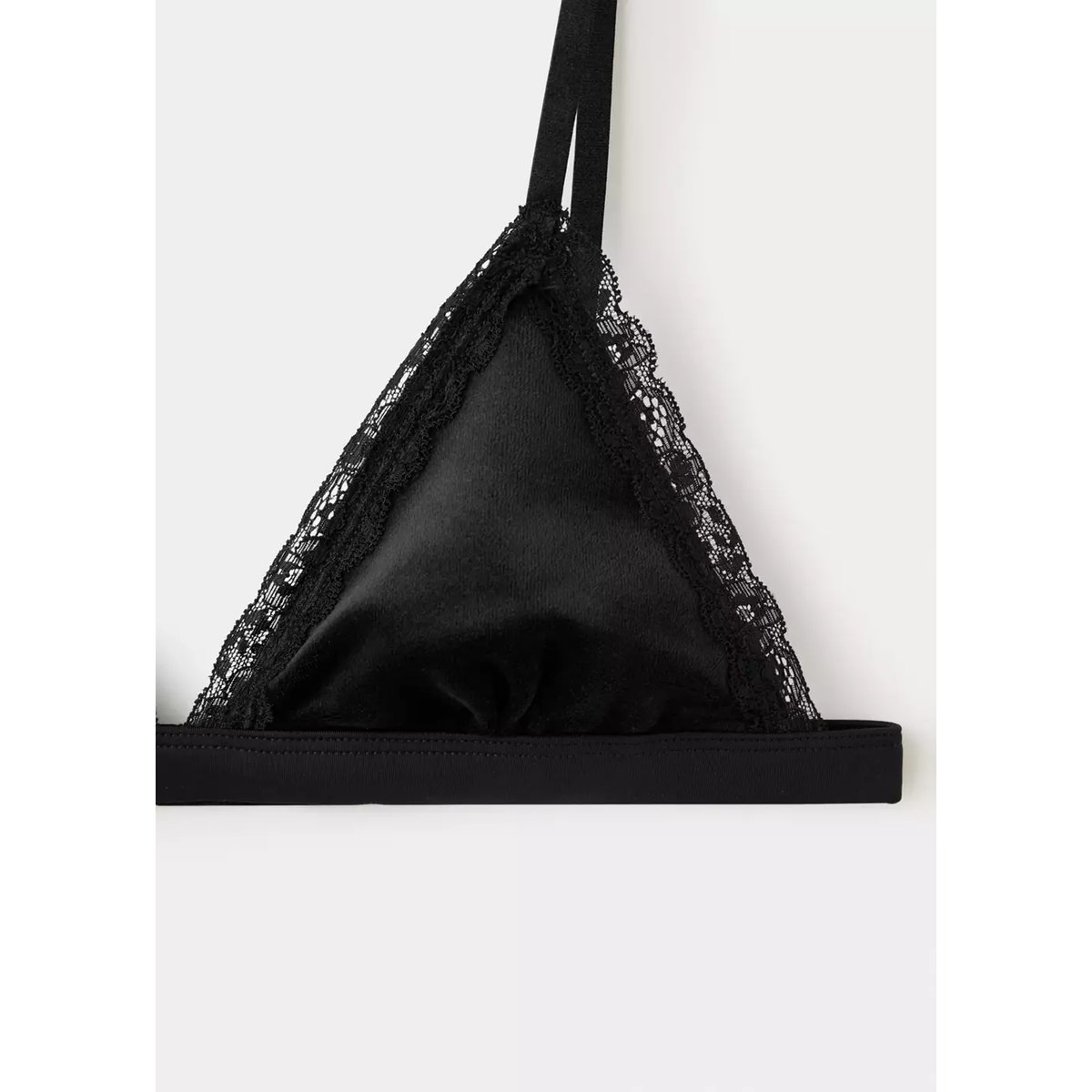 Soutien-gorge satiné dentelle noir, MANGO TEEN