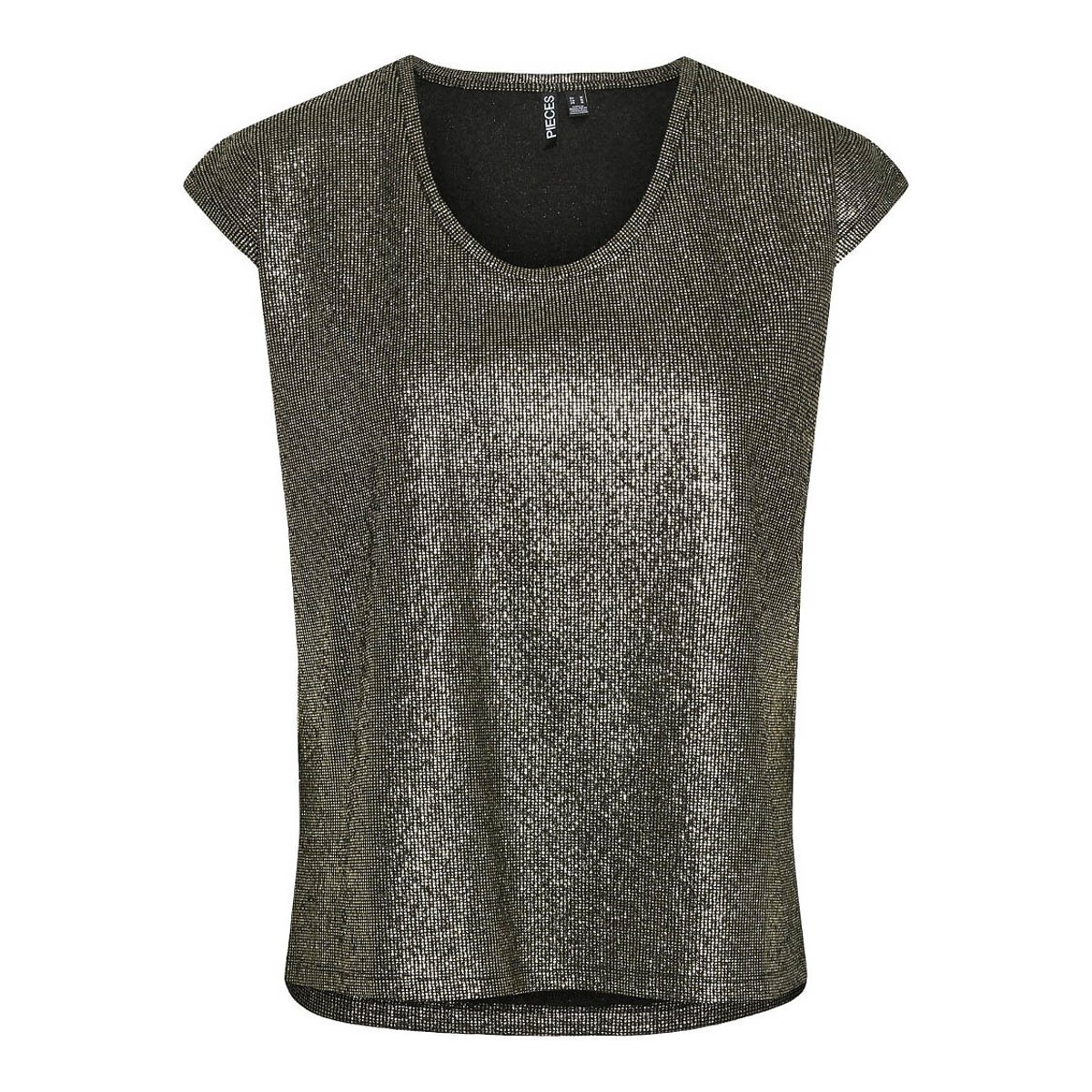 Sparkly Short Sleeve T-Shirt gold, PIECES