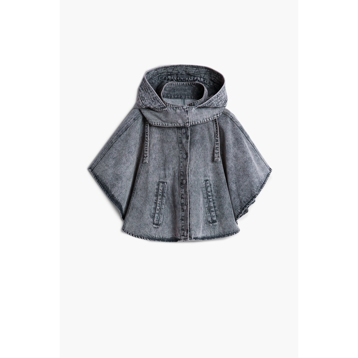 Poncho en denim 100 % coton gris, DESIGUAL