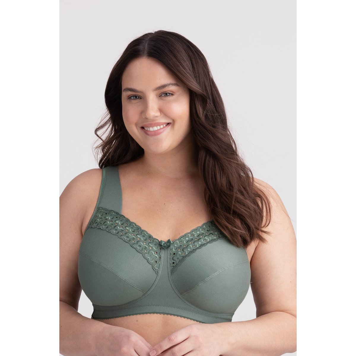 Soutien-gorge coton, sans armatures, minimiseur vert, MISS MARY OF SWEDEN