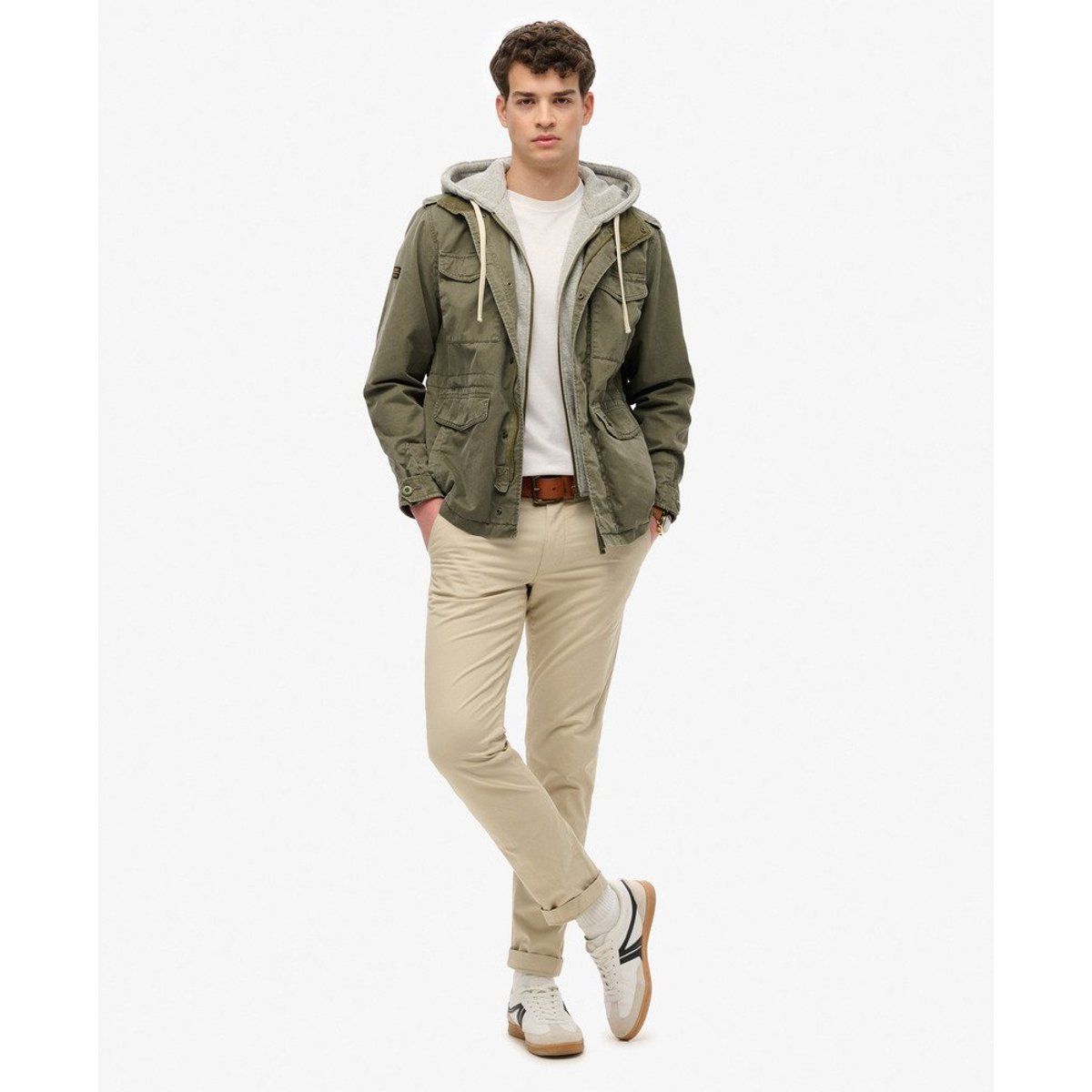 Veste à capuche Rookie Field vert olive poudré, SUPERDRY