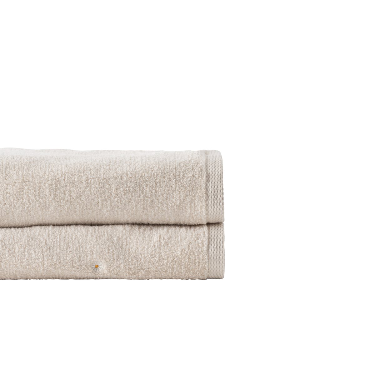 Drap de bain coton ZÉPHIRE dune/marguerite, CARRE BLANC