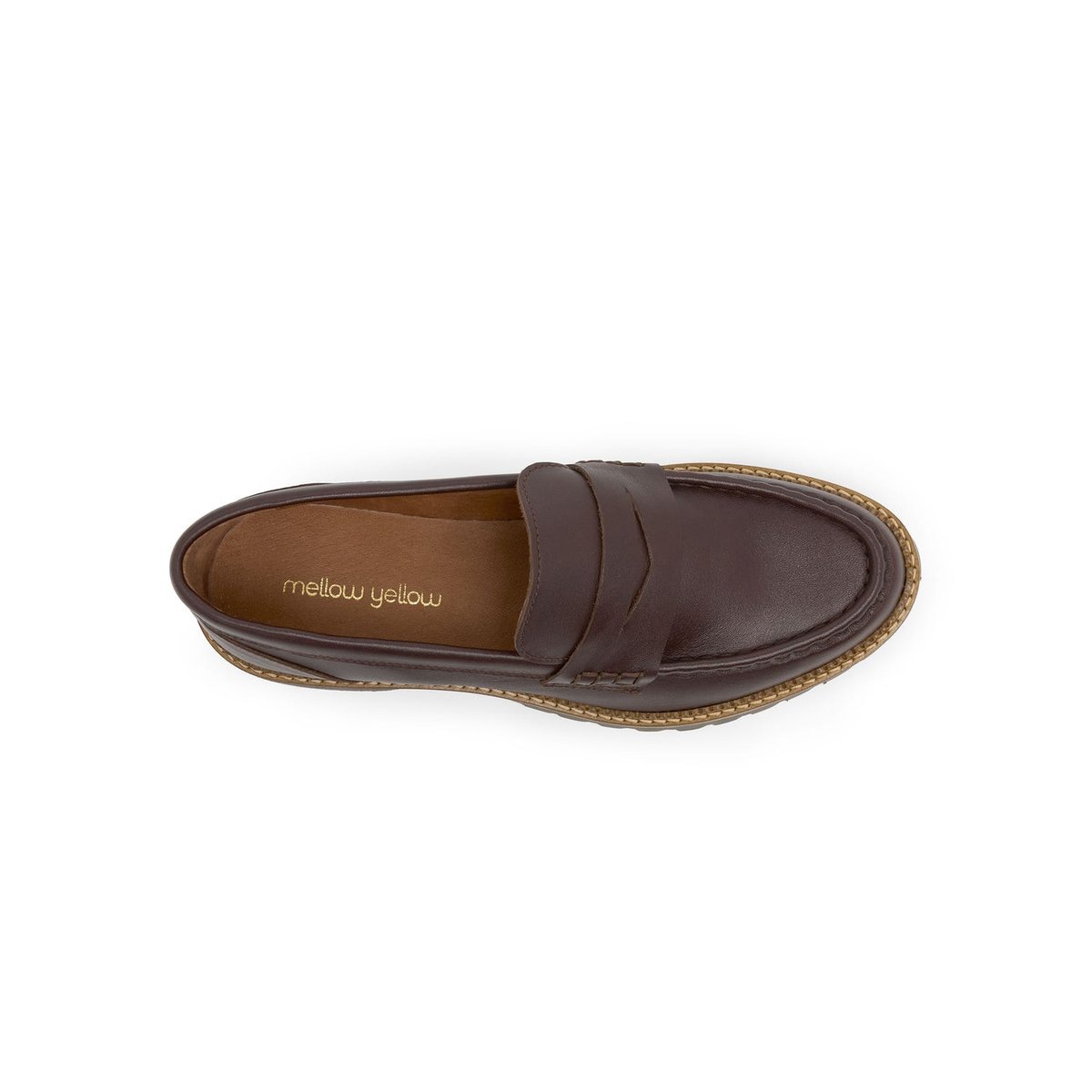 Mocassin en cuir CYNDEL chocolat, MELLOW YELLOW