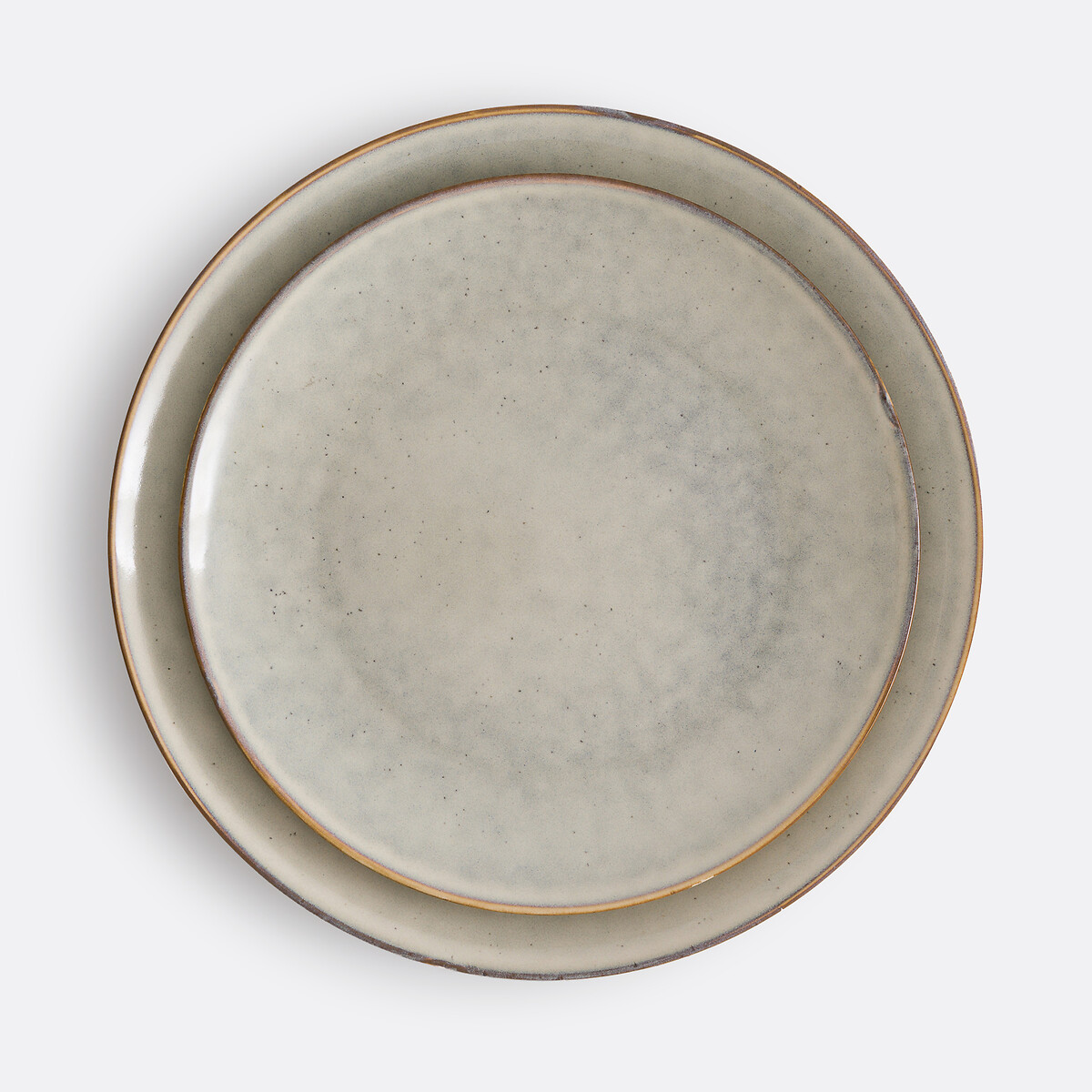 Lot de 6 assiettes plates en grès, Omora ecru, LA REDOUTE INTERIEURS