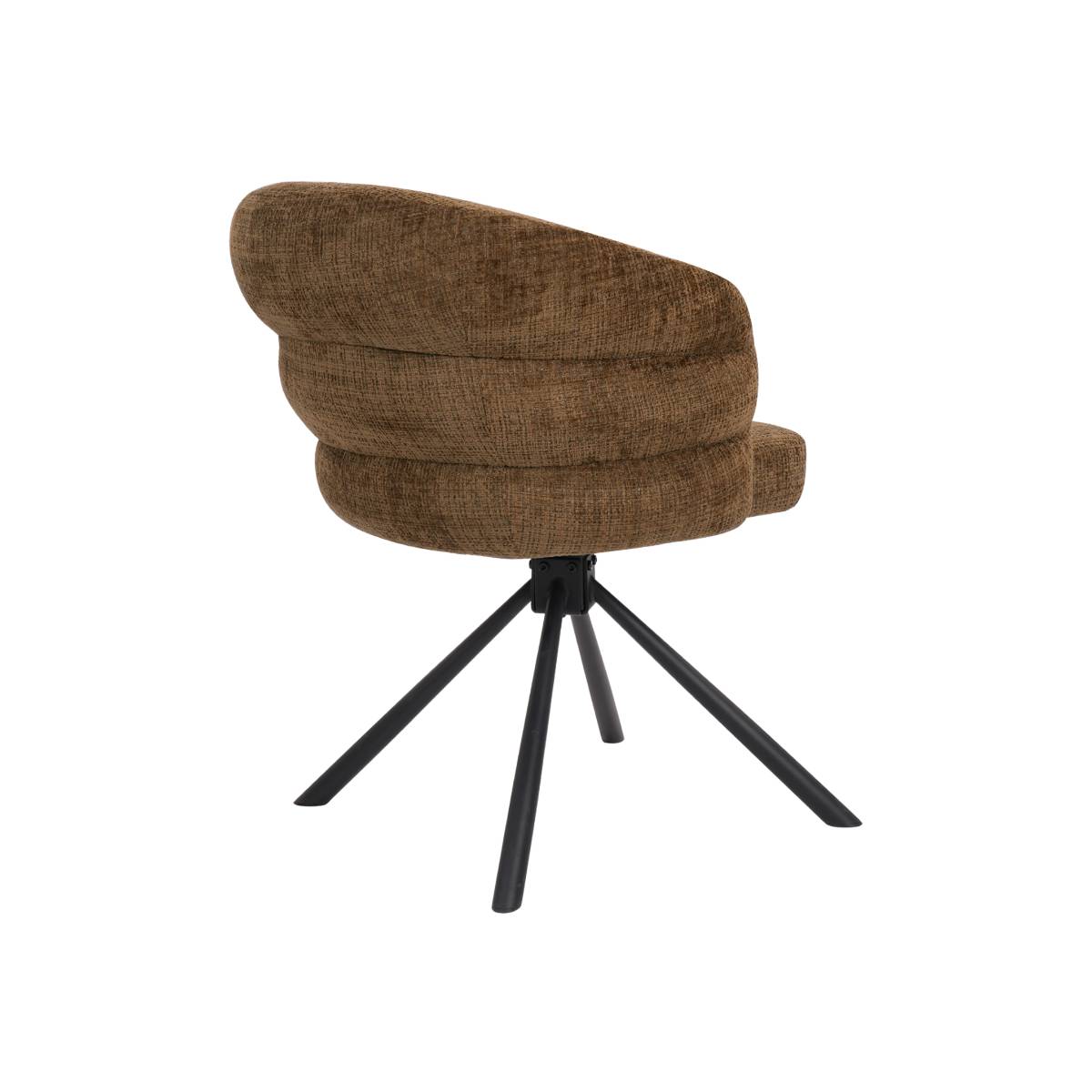 Lot de 2 chaises en tissu FLORINE marron, MADE IN MEUBLES