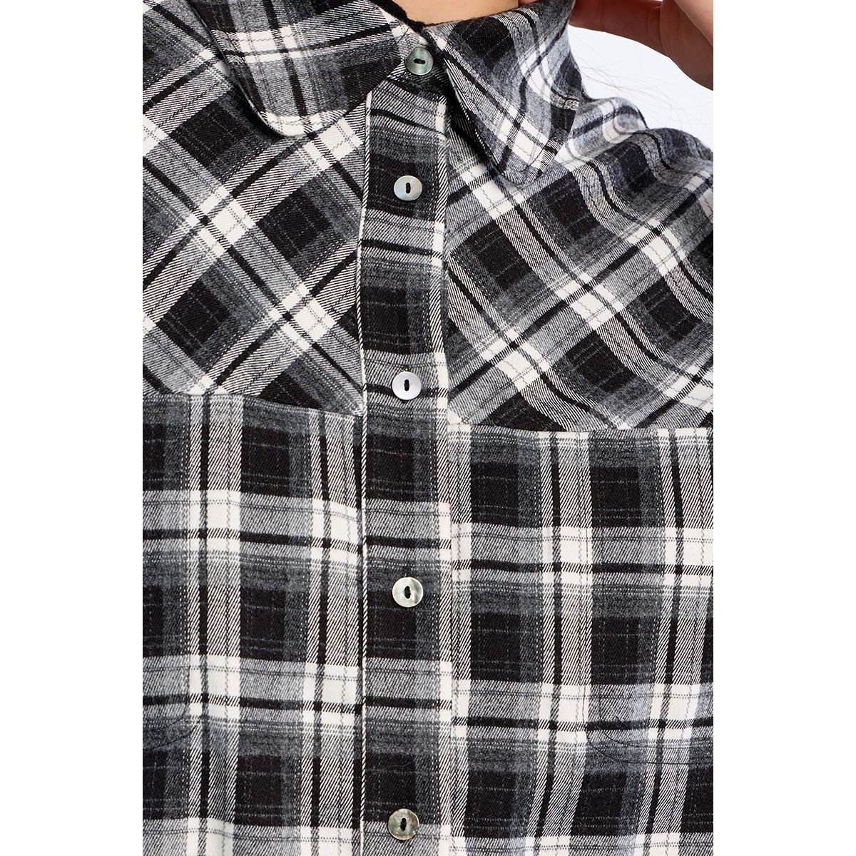 Chemise oversize à carreaux noir, LILI SIDONIO