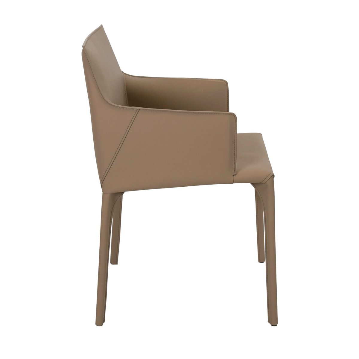 Chaise en cuir régénéré taupe, ANGEL CERDA