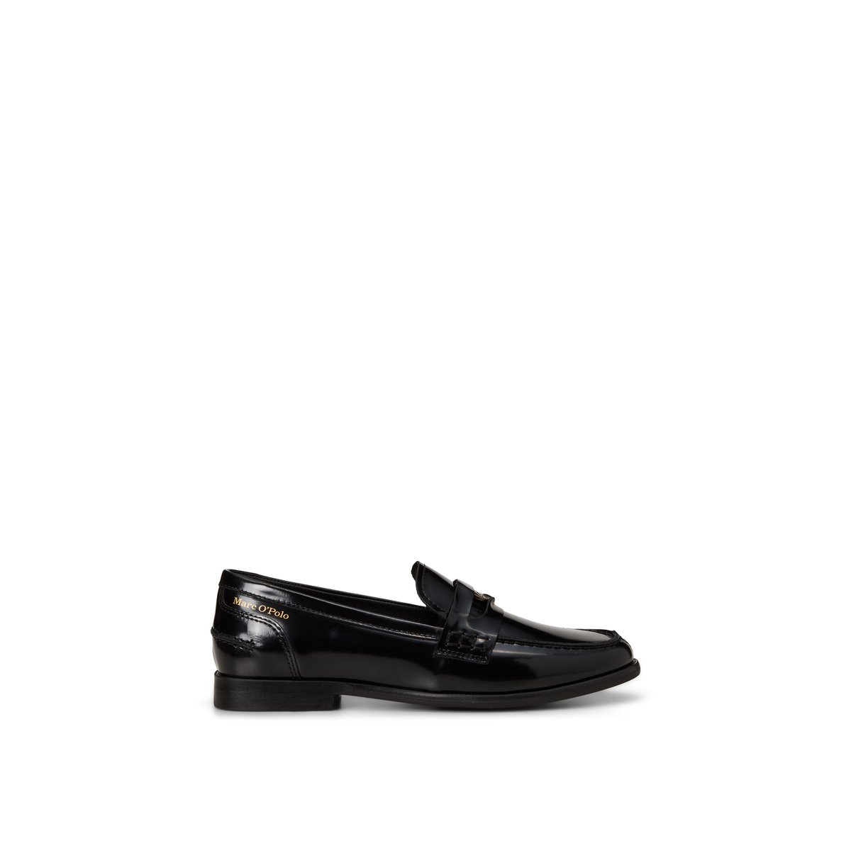 Mocassins Penny Loafer modèle Fiona en cuir de vachette de haute qualité noir, MARC O'POLO