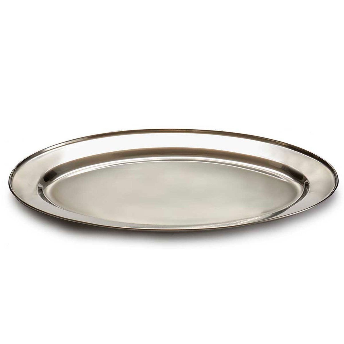 Plateau ovale en inox 20x30x2cm chrome/inox, WADIGA
