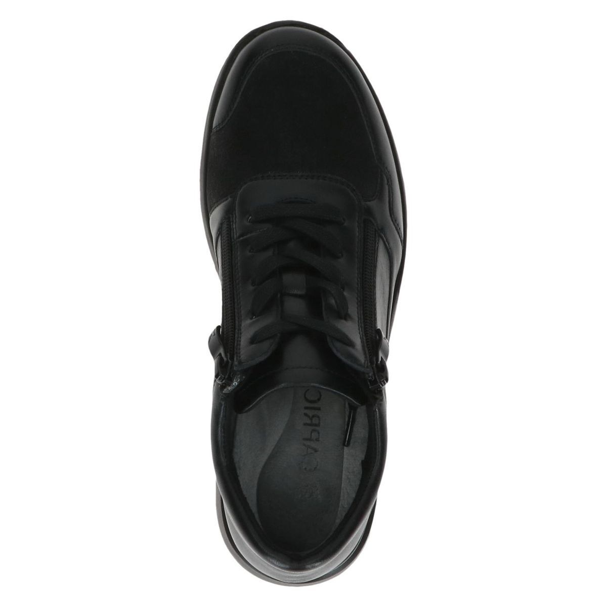 Basket en cuir noir zèbre, CAPRICE