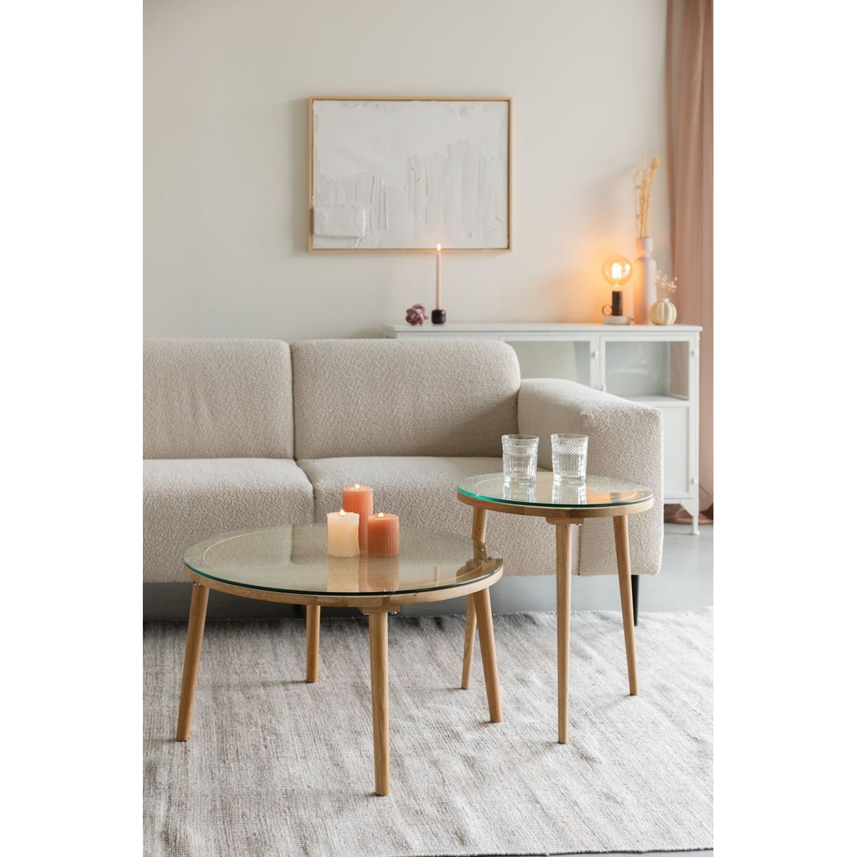 Table basse design ronde en bois, L., HARU bois, BOITE A DESIGN