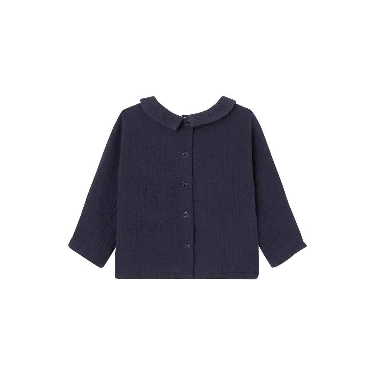 T-shirt en gaze de coton bébé bleu nuit, VERTBAUDET