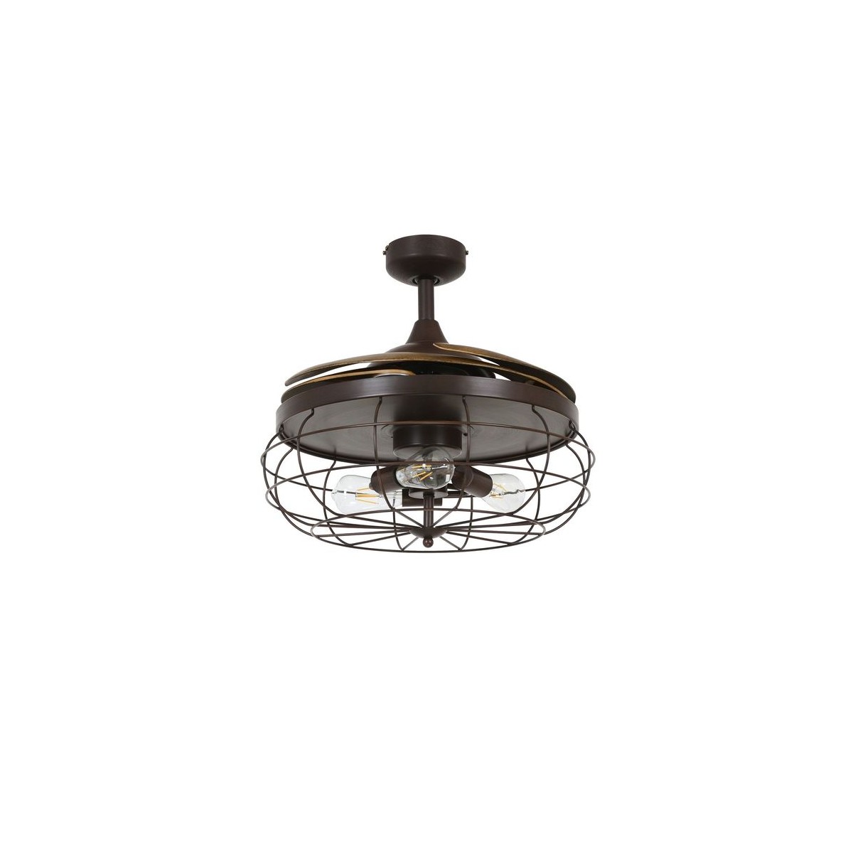 Ventilateur plafond INDUSTRI bronze - marron, BOUTICA-DESIGN