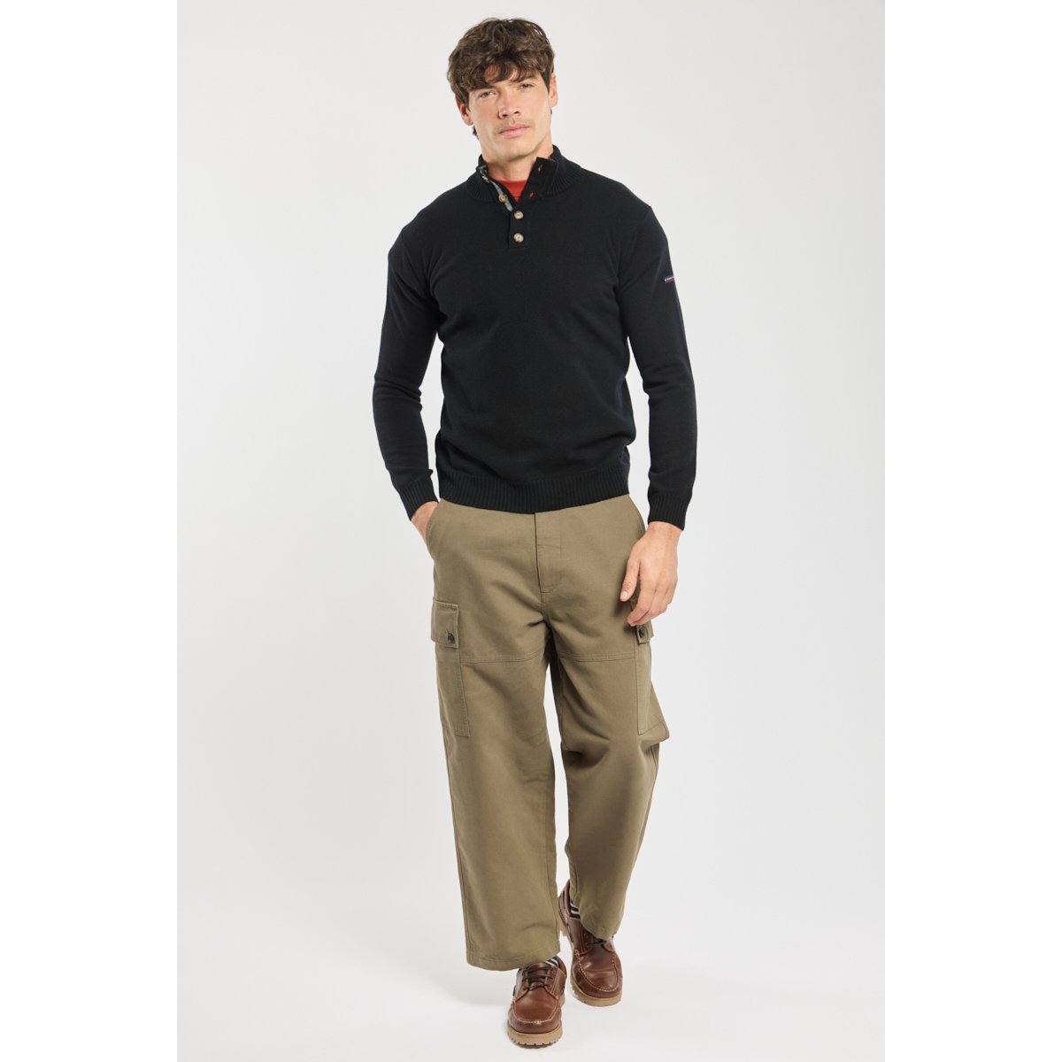 Pull camionneur - laine noir/slate, ARMOR-LUX