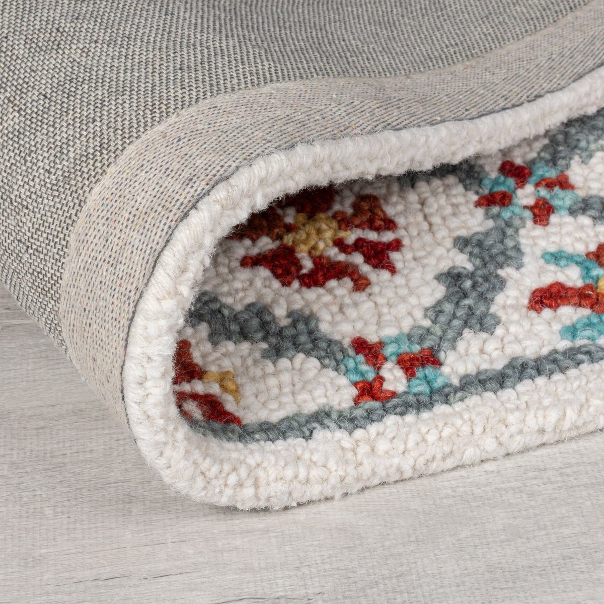 Tapis en laine IRIS Bleu et Rouge multicolore, FLAIR RUGS