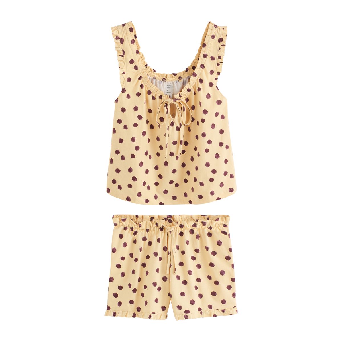 Pyjama short et débardeur coton tache jaune, NEXT