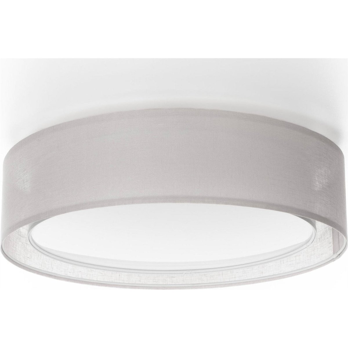Plafonnier rond en tissu double couche Puro gris tissu semi transparent, BPS KONCEPT