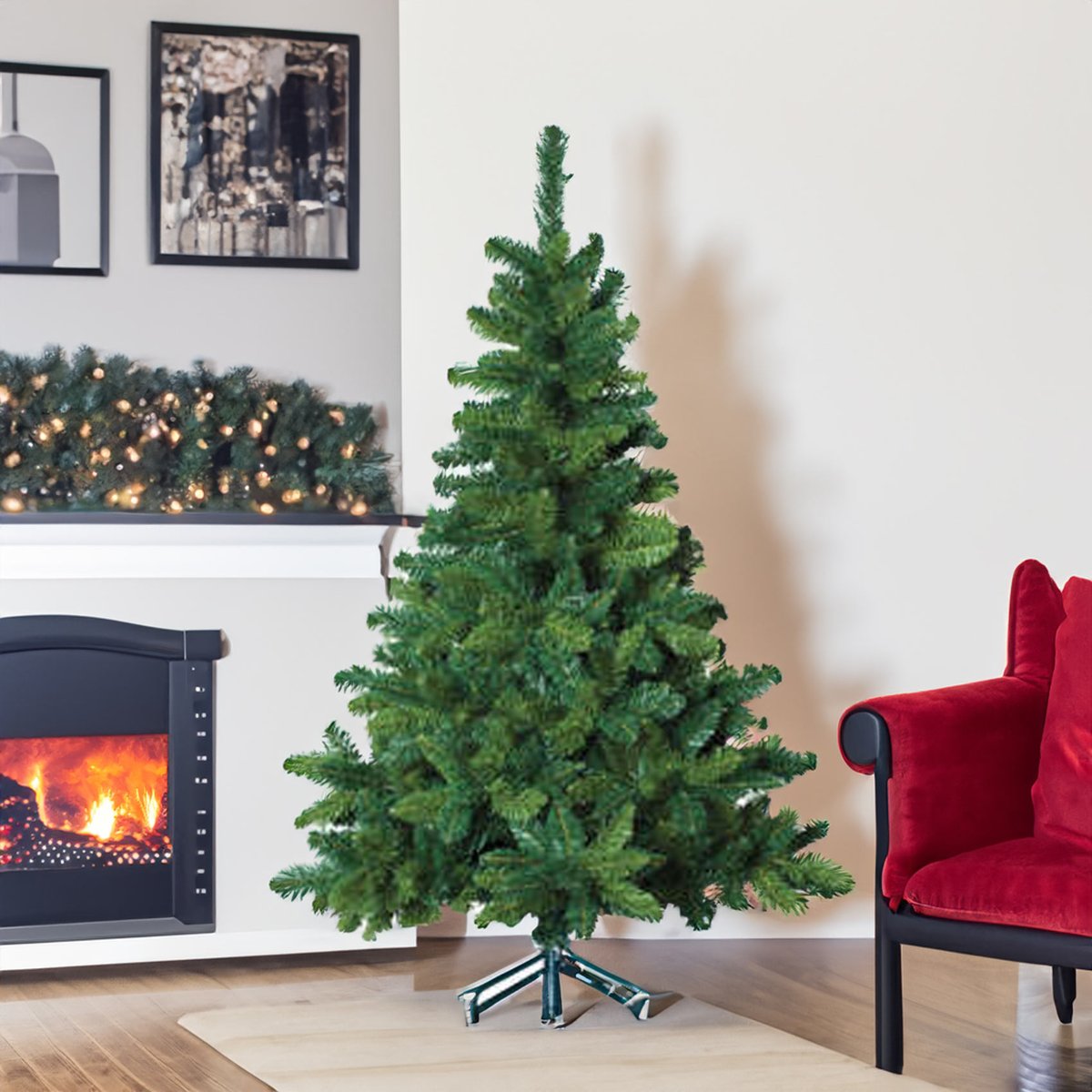 Sapin Blooming 150 cm vert vert, FEERIC LIGHTS & CHRISTMAS