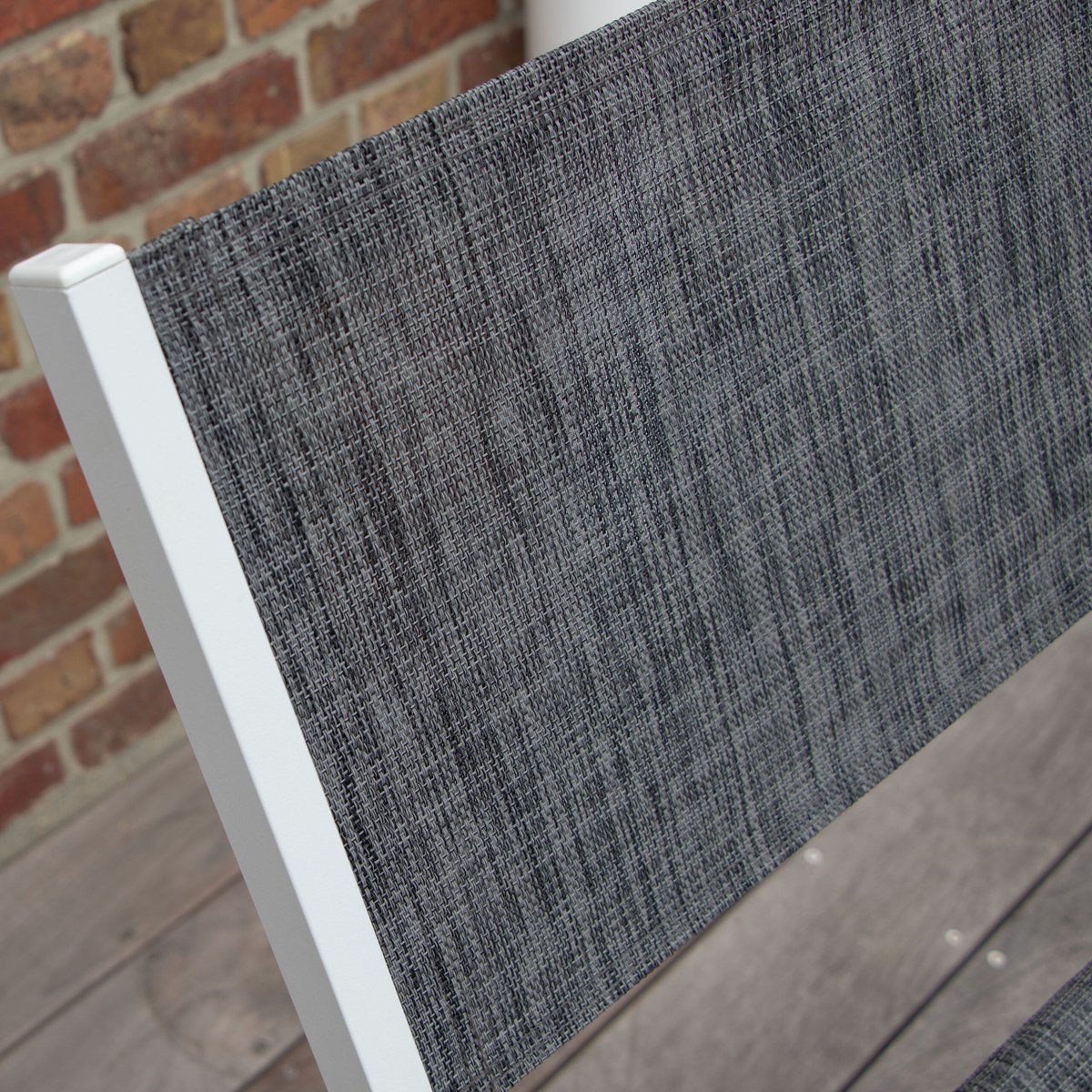 Lot de 2 chaises pliantes aluminium, textilène MODULO blanc, WILSA GARDEN
