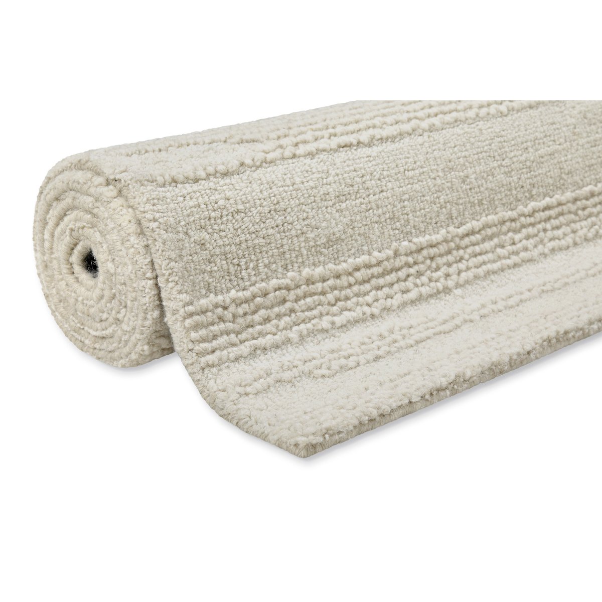 Tapis texturé à rayures fines ,  Hamptons TWENTYSEVEN blanc crème, WECON HOME