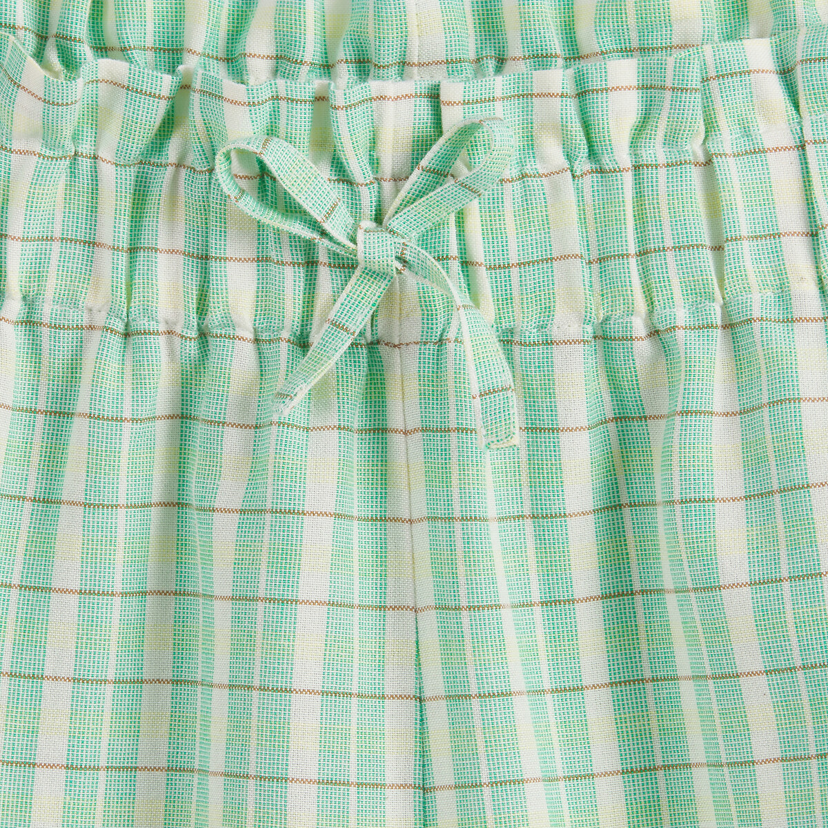 Korte broek met ruitjesprint geruit groen, LA REDOUTE COLLECTIONS