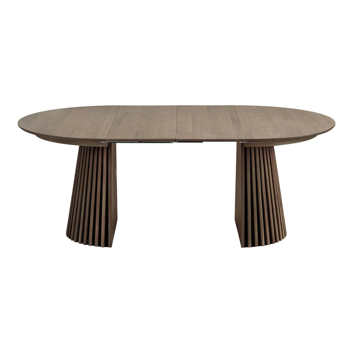 Table ronde extensible avec pied baguette AMSTERDAM chêne brun (8 places), PIER IMPORT