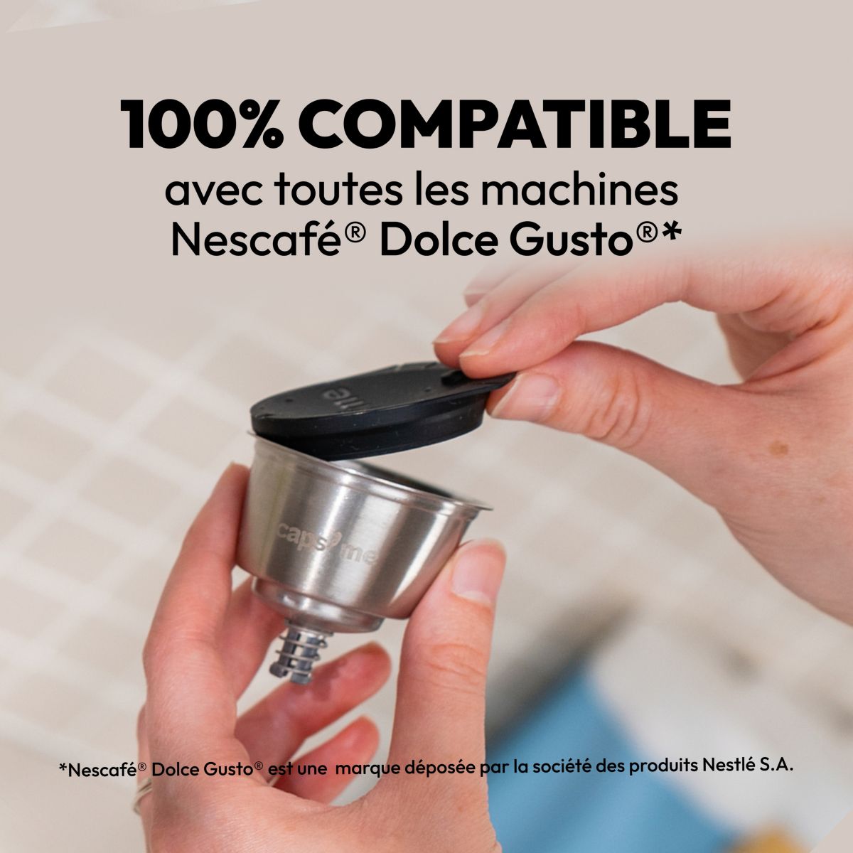 Capsule réutilisable Nescafé Dolce Gusto Espresso couleur unique, CAPS ME