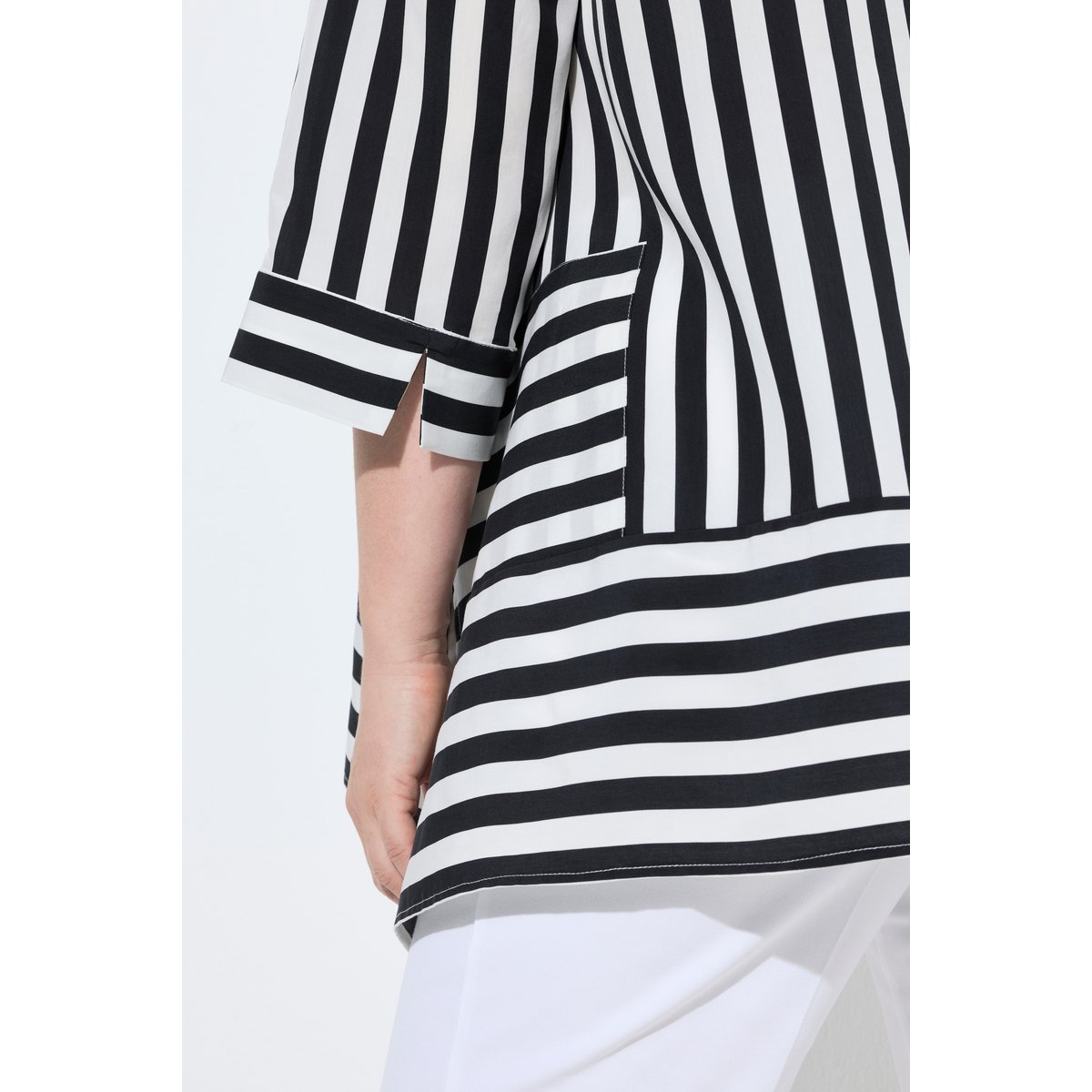 Blouse en Lyocell à rayures noir, ULLA POPKEN