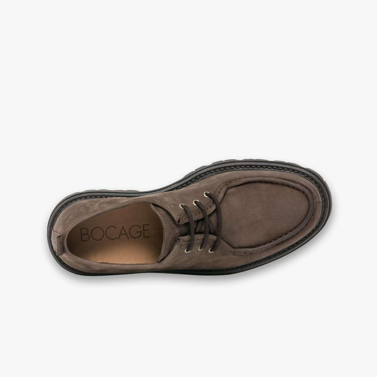 Derby en cuir GEREMIA gris taupe, BOCAGE