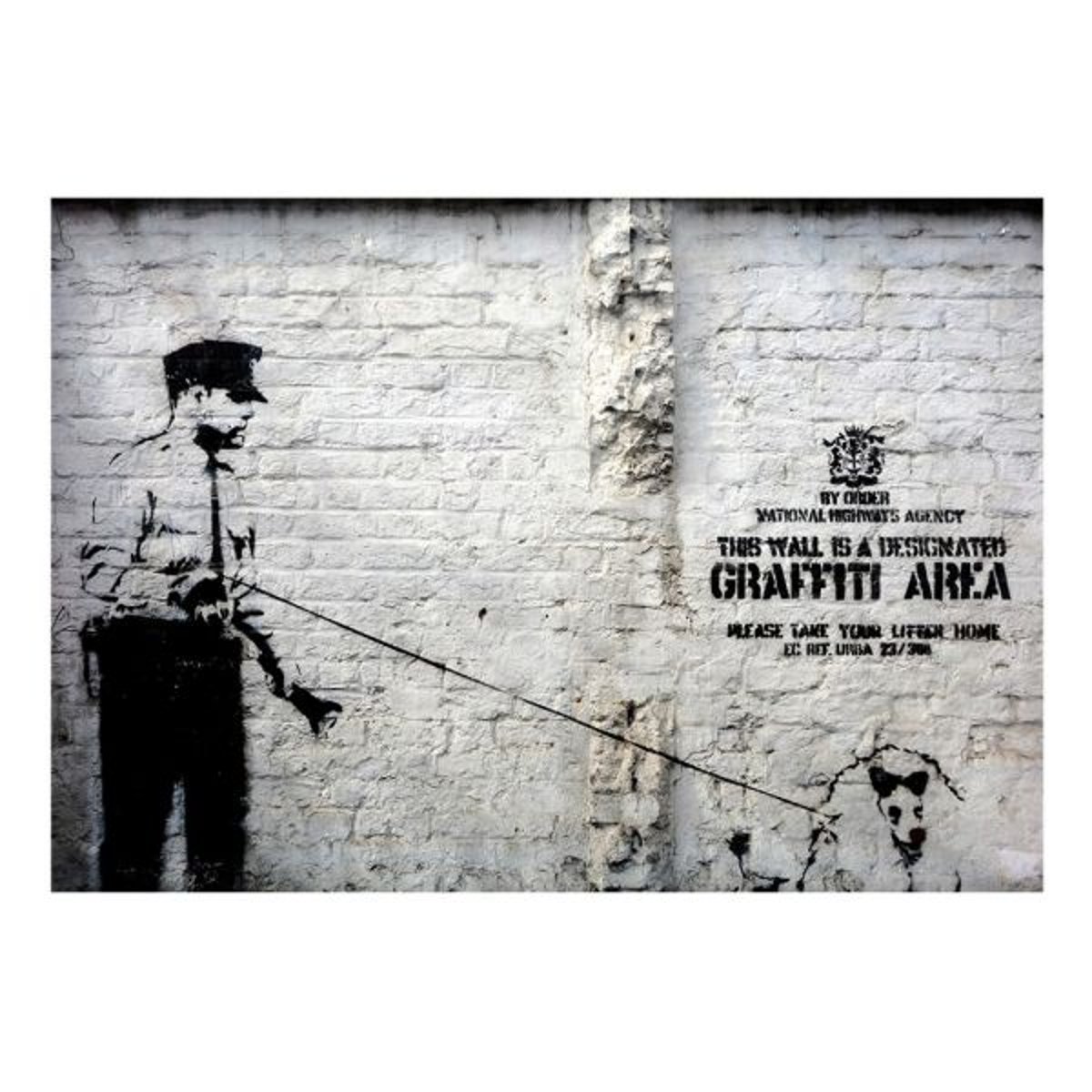 Papier peint intissé panoramique Street art Banksy - Graffiti Area noir, EDEN