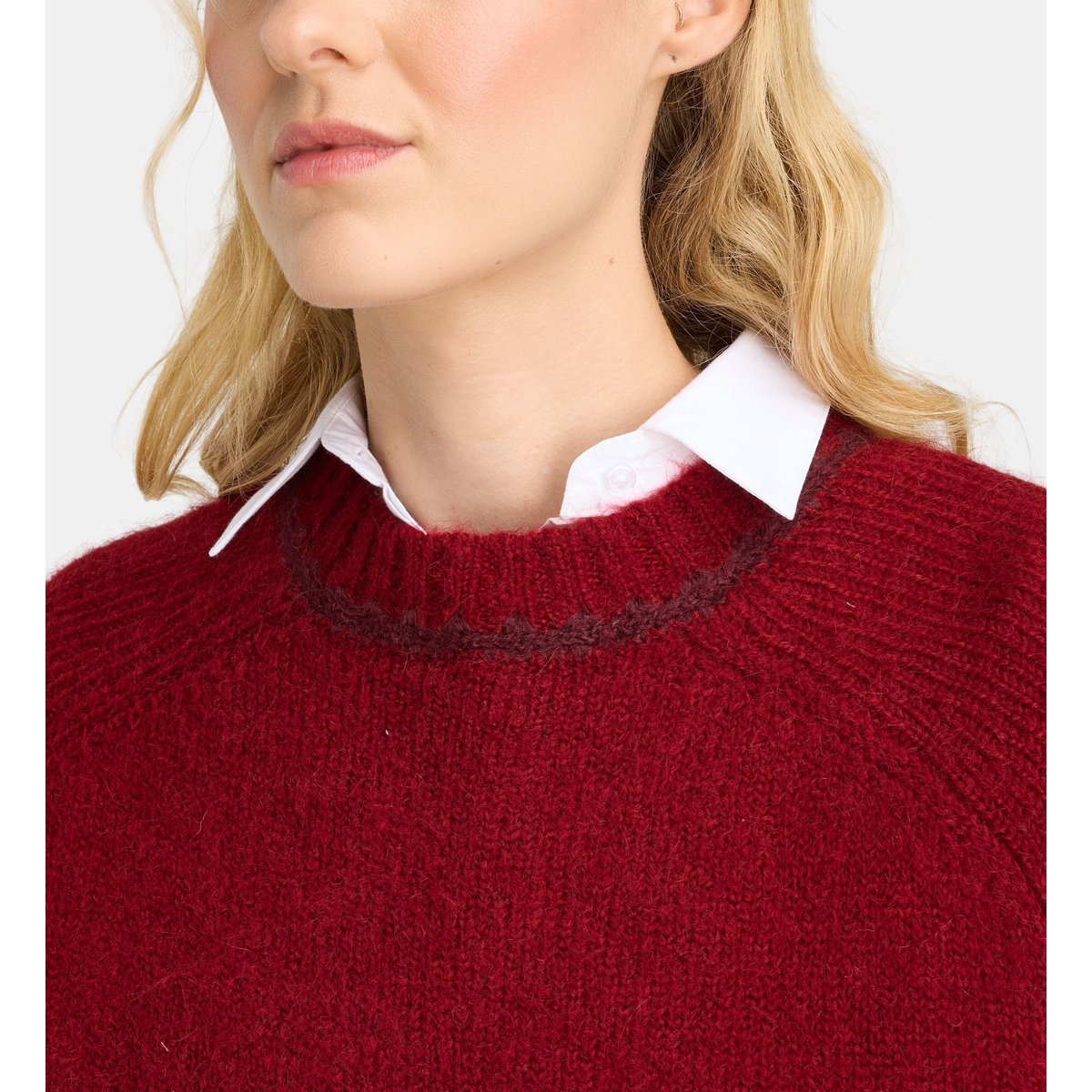 Pull folk maille rouge grenade, GALERIES LAFAYETTE