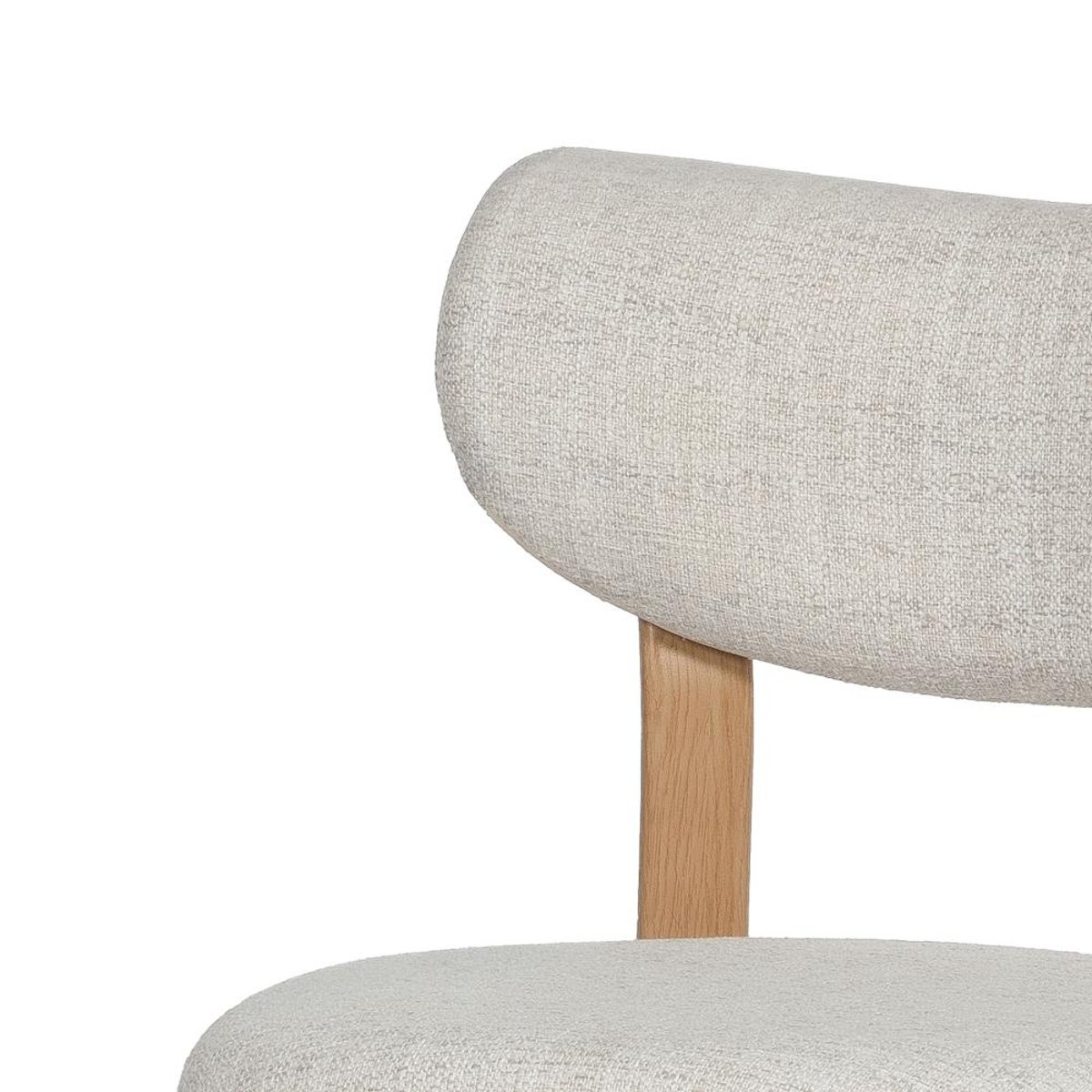 Tabouret de bar Gleen assise 65 cm en bouclette crème / ivoire, AMADEUS