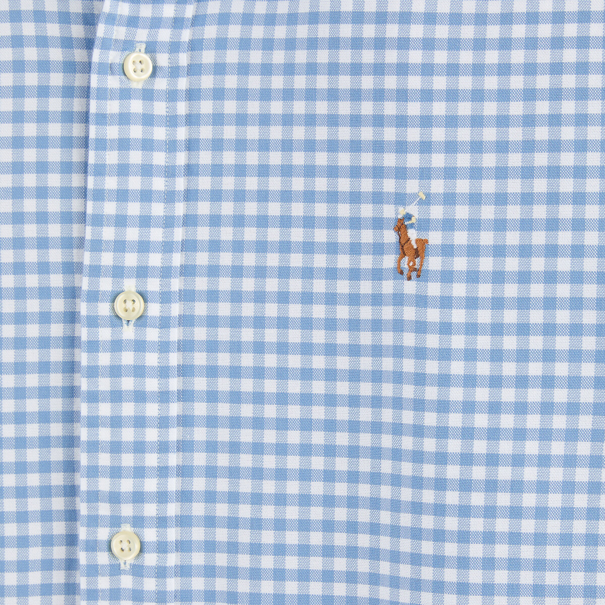 Camicia Oxford vichy slim-fit blu rigato bianco, POLO RALPH LAUREN